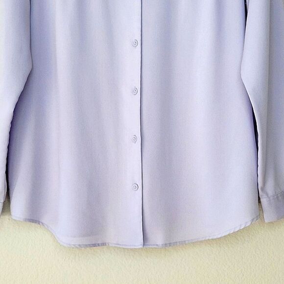 UNIQLO Purple Bow Tie Long Sleeve Button Down Shirt size XS Professional Dressy - Picture 5 of 14